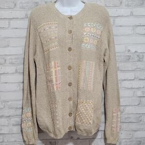 Monetary Koret Floral Embroidered Knit Cardigan Womens